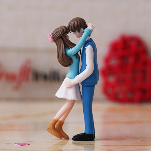 eCraftIndia Valentine Gift for Girlfriend Boyfriend | Cute Kissing Couple Statue Decorative Showpiece | Kiss Day Valentine Day Gift for Husband Wife Her Him | Valentine Day Decoration Items