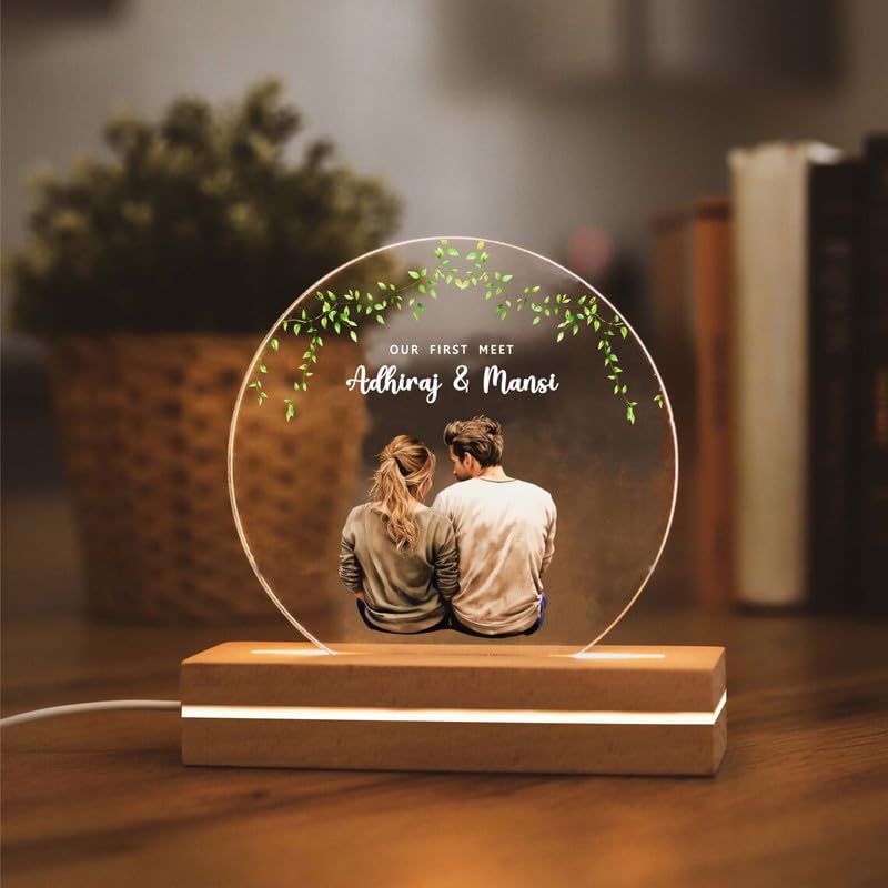 THE GRANDEUR Customised LED Photo Lamp, Anniversary Gift for Couples, Wedding, Valentine's Day, Birthday, Gift for her, him, Personalised Gift, Design-7