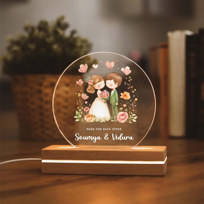 THE GRANDEUR Customised LED Photo Lamp, Anniversary Gift for Couples, Wedding, Valentine's Day, Birthday, Gift for her, him, Personalised Gift, Design-7