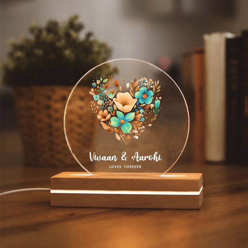 THE GRANDEUR Customised LED Photo Lamp, Anniversary Gift for Couples, Wedding, Valentine's Day, Birthday, Gift for her, him, Personalised Gift, Design-7