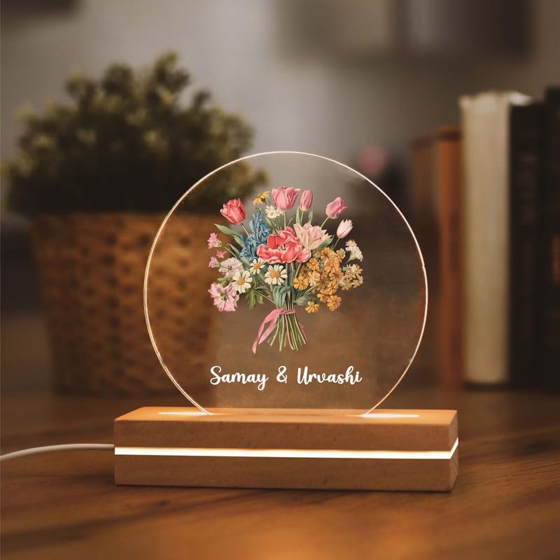 THE GRANDEUR Customised LED Photo Lamp, Anniversary Gift for Couples, Wedding, Valentine's Day, Birthday, Gift for her, him, Personalised Gift, Design-7