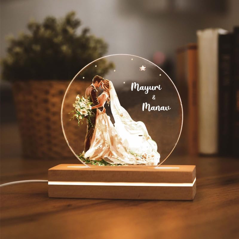 THE GRANDEUR Customised LED Photo Lamp, Anniversary Gift for Couples, Wedding, Valentine's Day, Birthday, Gift for her, him, Personalised Gift, Design-7