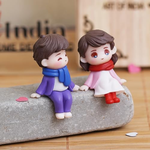 eCraftIndia Valentine Gift for Girlfriend Boyfriend | Cute Kissing Couple Statue Decorative Showpiece | Kiss Day Valentine Day Gift for Husband Wife Her Him | Valentine Day Decoration Items