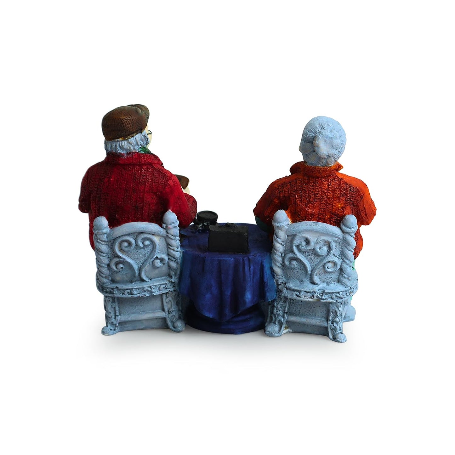 ExclusiveLane 'Italian Chit-Chatting Old Couple' Decorative Couple Showpiece for Home Décor (Resin, 6.7 Inches) |Showpiece for Living Room Showpiece for Gift for Husband Wife Grandparent Couple Statue