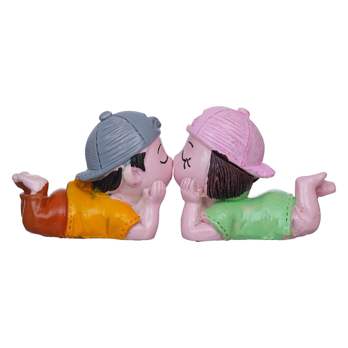 eCraftIndia Valentine Gift for Girlfriend Boyfriend | Cute Kissing Couple Statue Decorative Showpiece | Kiss Day Valentine Day Gift for Husband Wife Her Him | Valentine Day Decoration Items