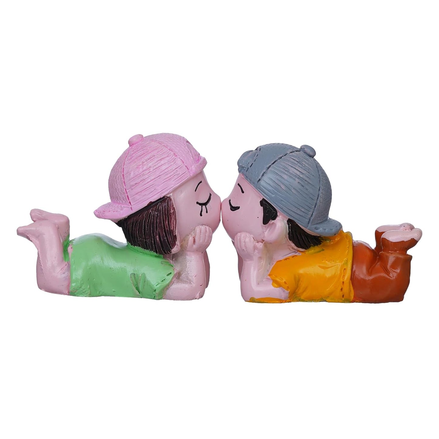 eCraftIndia Valentine Gift for Girlfriend Boyfriend | Cute Kissing Couple Statue Decorative Showpiece | Kiss Day Valentine Day Gift for Husband Wife Her Him | Valentine Day Decoration Items