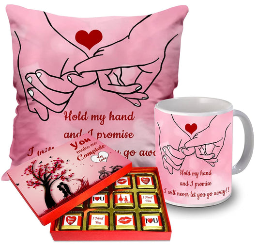 Midiron Romantic Gift For Wife/Girlfriend/Husband/Boyfriend/Lover Valentine Gift For Wife Chocolate Gift For Valentine'S Day,Birthday,Anniversary Cushion-12 * 12 Inch&Mug-325 Ml,0.4 Grams