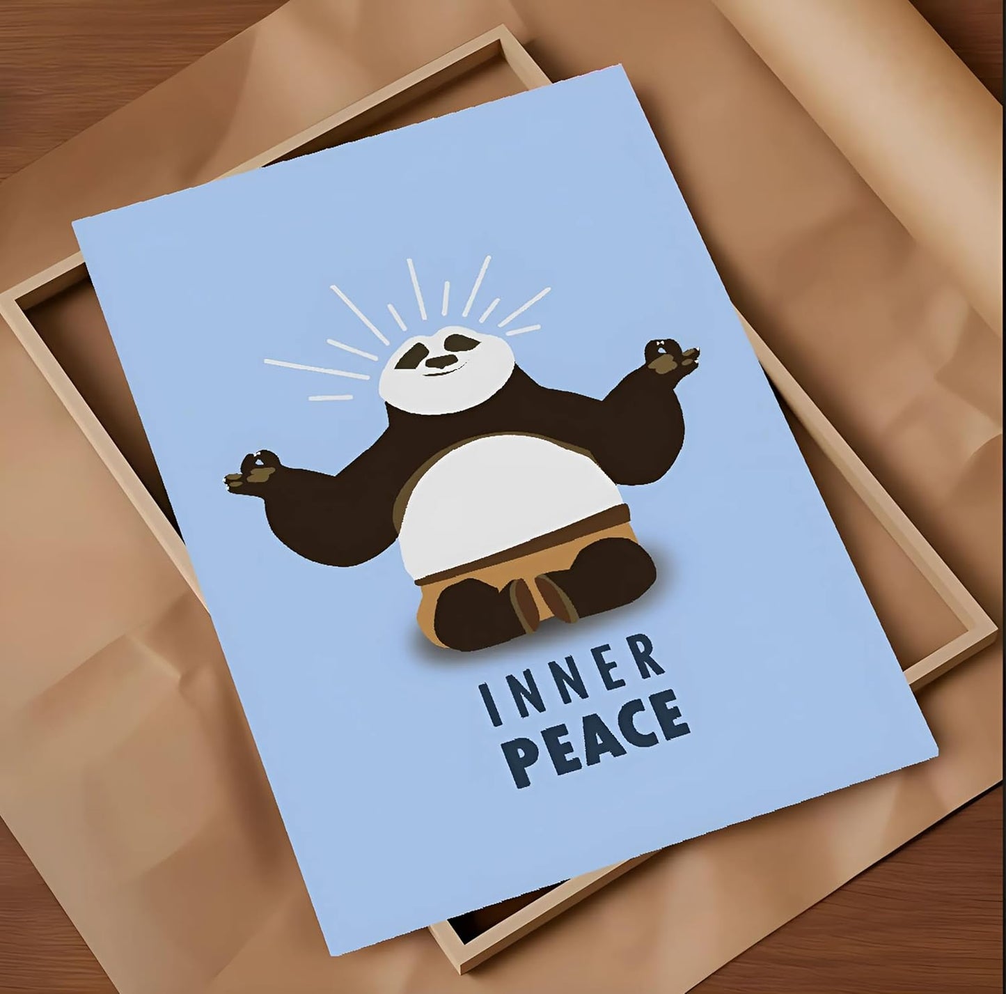 Good Hope - Inner Peace Panda Poster for Room & Office (13 Inch X 19 Inch, Rolled) Home Wall Decoration Bedroom Living Gift Painting Sticker Wallpaper Boys Hostel