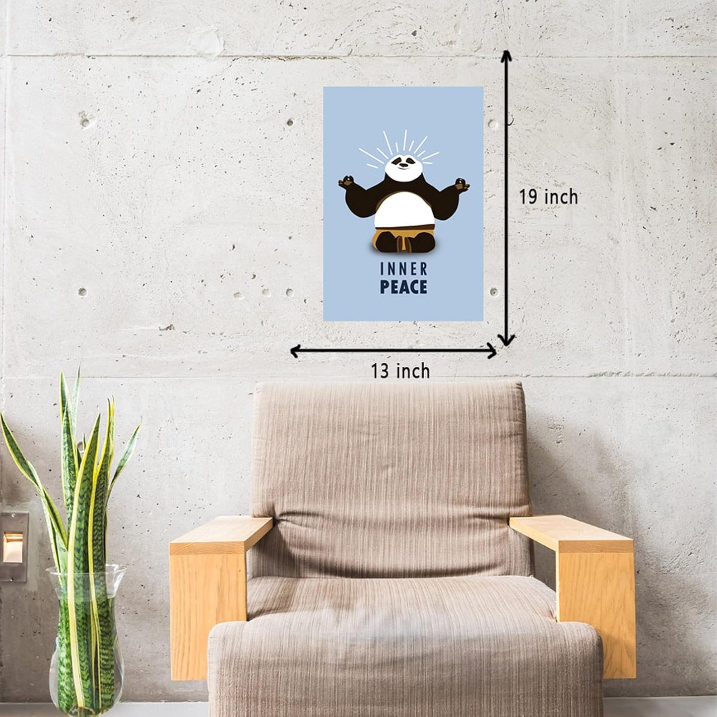 Good Hope - Inner Peace Panda Poster for Room & Office (13 Inch X 19 Inch, Rolled) Home Wall Decoration Bedroom Living Gift Painting Sticker Wallpaper Boys Hostel