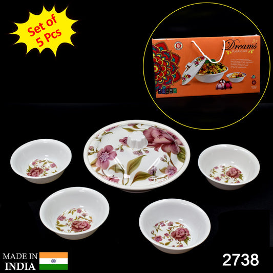 (5 Pc) Pudding Set Used As A Cutlery Set For Serving Food Purposes And Sweet Dishes And All In All Kinds Of Household And Official Places Etc.